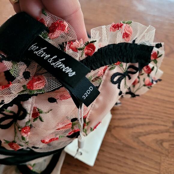 For love and Lemons Kendra Corset Bustier Holiday Rose bud 32DD - Picture 3 of 6